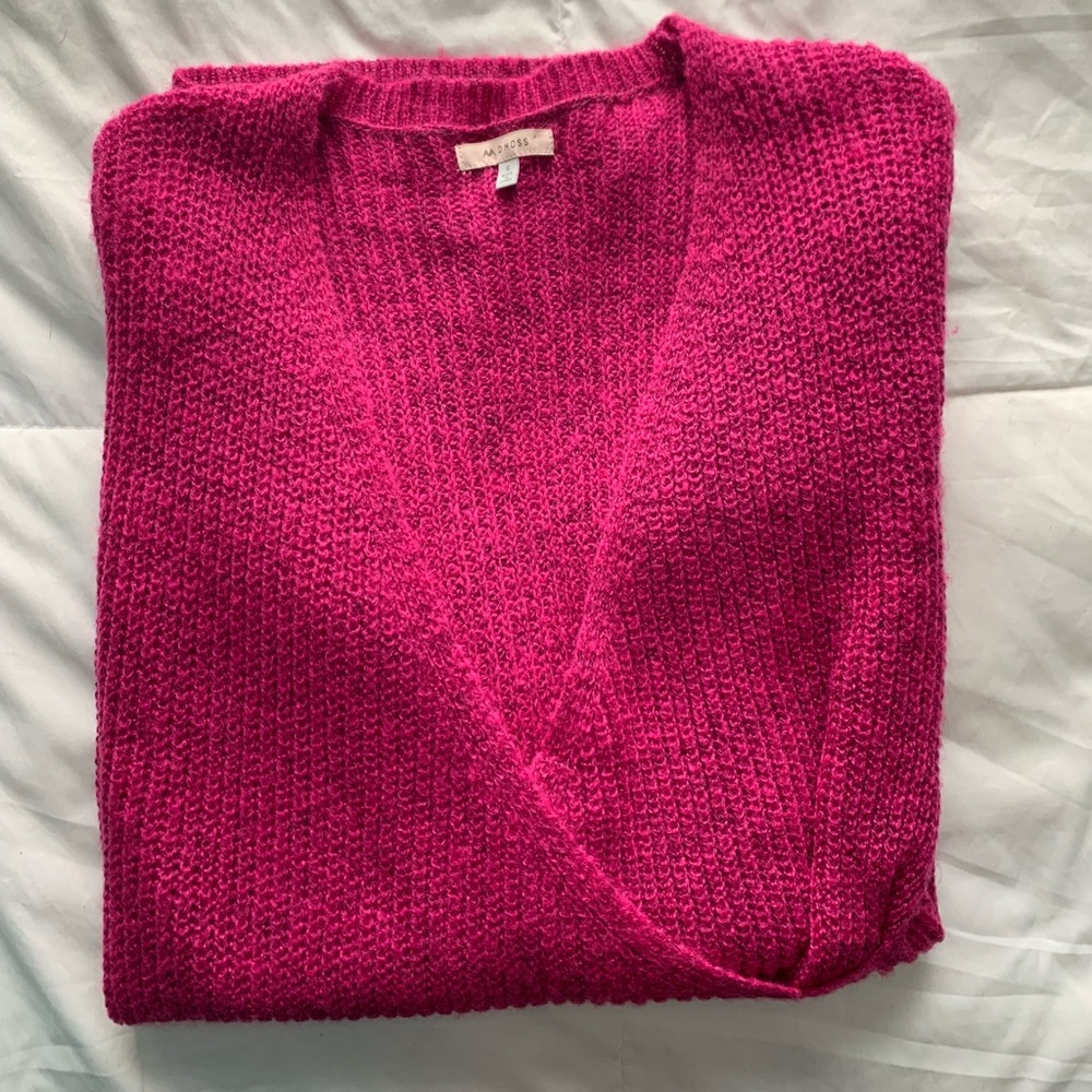 Hot pink knitted sweater dress